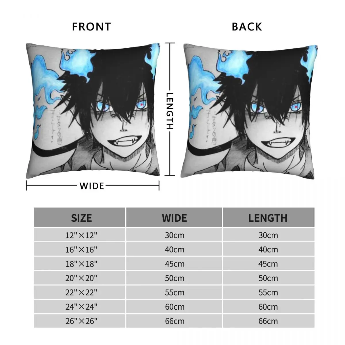 Ao no Exorcist Rin Okumura Square Pillowcase Polyester Linen Velvet Creative Zip Decor Pillow Case Bed Cushion Case 45x45