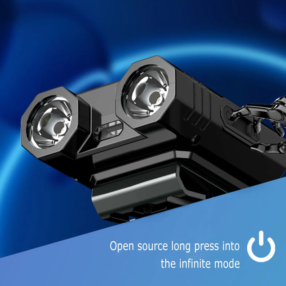 LED Sensor Headlight Cap Clip Light USB Rechargeable Headlamp Fishing Head Flashlight Hat Lamp Running Outdoor Emergency Light