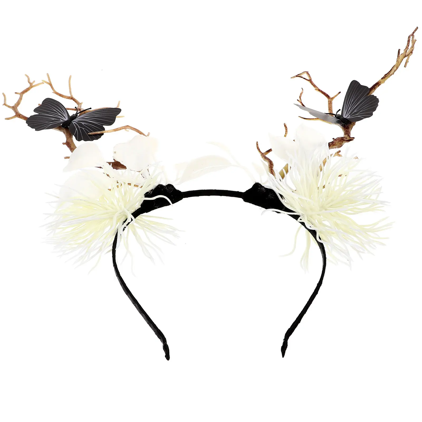 

Черная повязка на голову с бабочками, креативная повязка для волос для вечеринок, аксессуар для волос на Хэллоуин, головной убор для Хэллоуина, украшение для волос для косплея