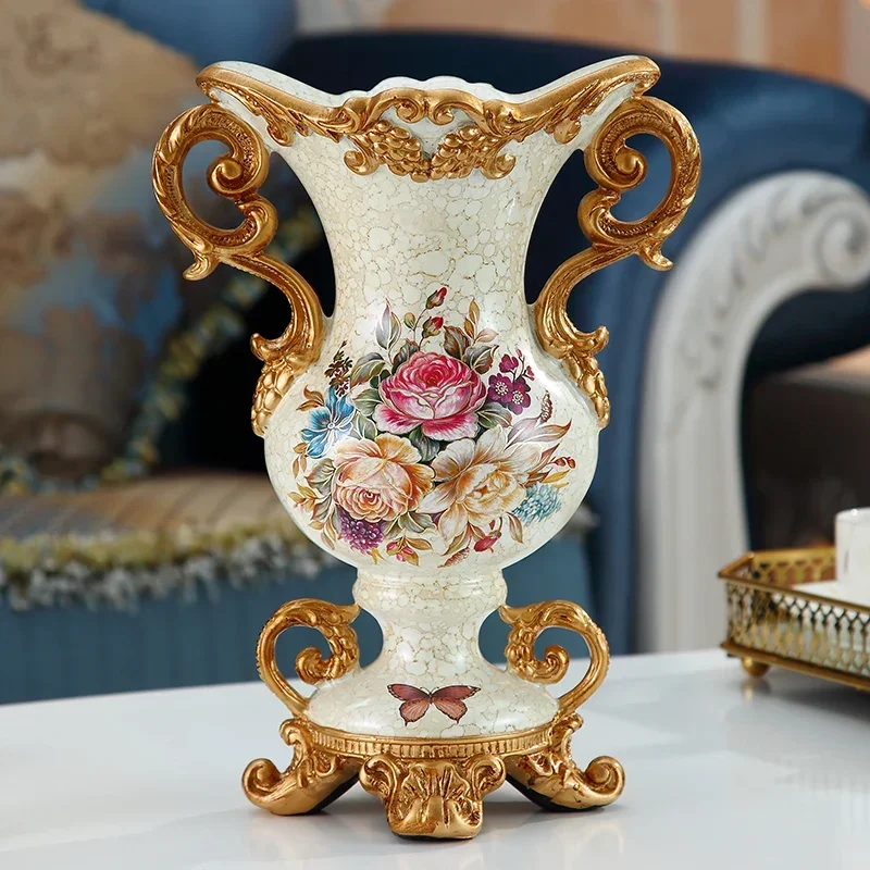 Luxury European Resin Vase For Home Decoration, Stereoscopic Dry Stereo Vase For Arrangement With Living Room Oscillating Plate