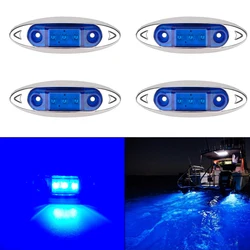 4PCS Boat Marine Lights Navigation Waterproof Marker Lamp For Truck RV Yacht Transom Anchor Stern DC 12V 3LED Stern Light