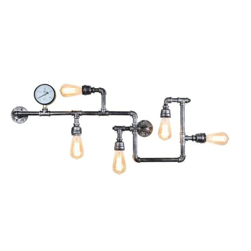 Vintage Loft Industrial LED Wall Lamp Room Decoration Iron Rust Water Pipe Retro Wall Lamp Sconce Lights Home Lighting Fixtures