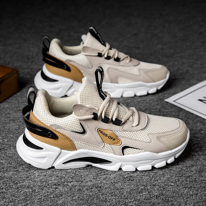 

Men's 2025 new mesh comfortable thick sole anti slip and wear-resistant running basketball sports casual men's shoes