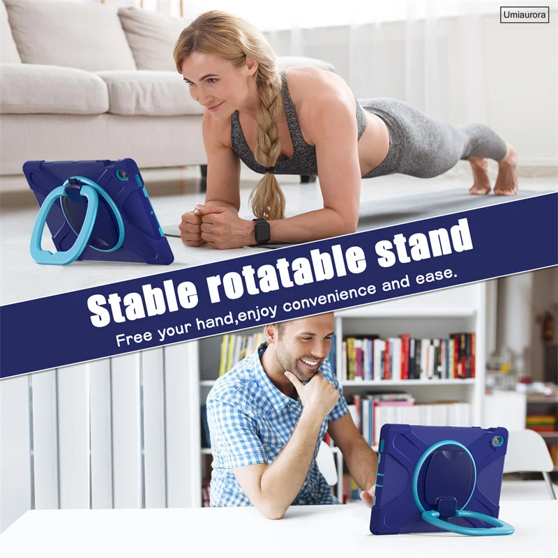 

Прочный противоударный чехол-подставка с кольцом-держателем и ремешком для Samsung Tab S10 FE+ S10 FE Plus 13.1 дюйма SM-X620 X626B