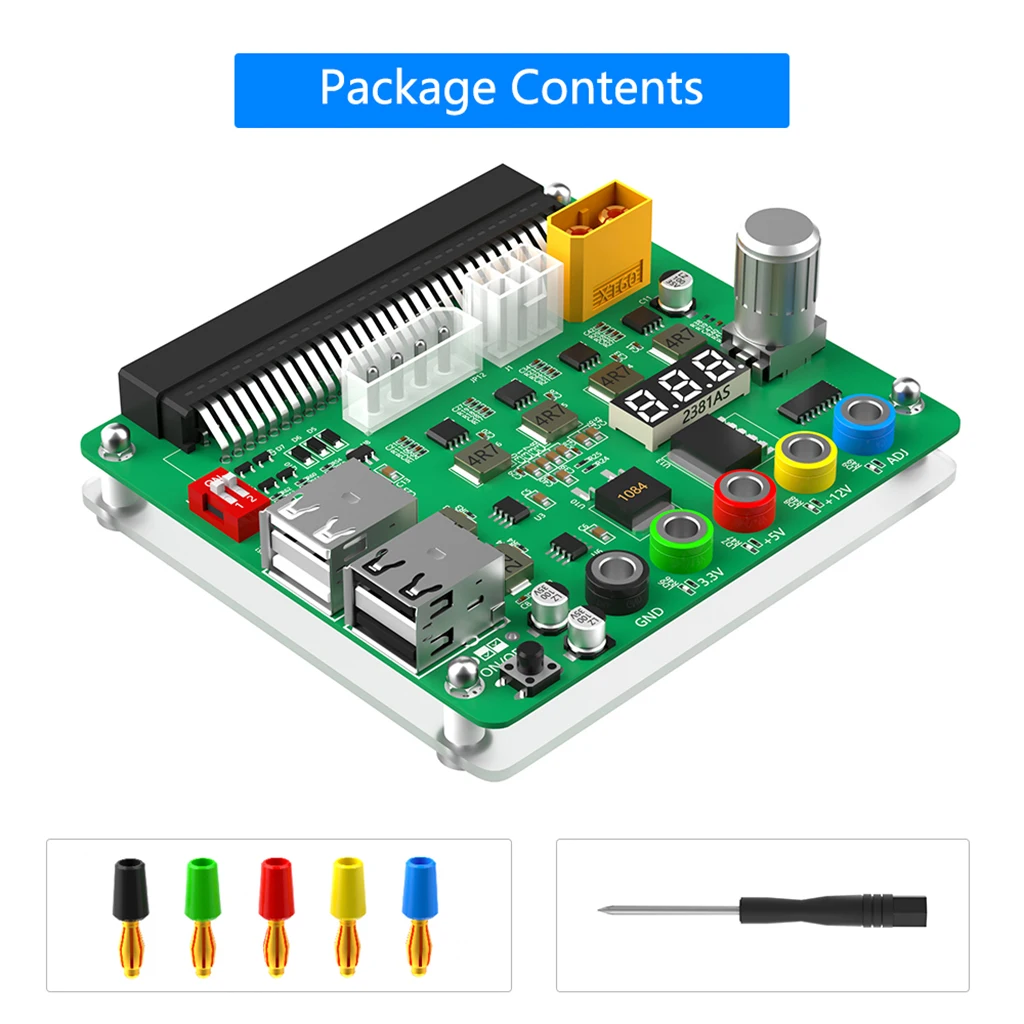 

ATX 6Pin Power Supply Breakout Board with Adjustable Voltage Knob 4*USB2.0 Support QC 2.0/QC 3.0 for HP/DELTA/FUJITSU/LITEON PSU