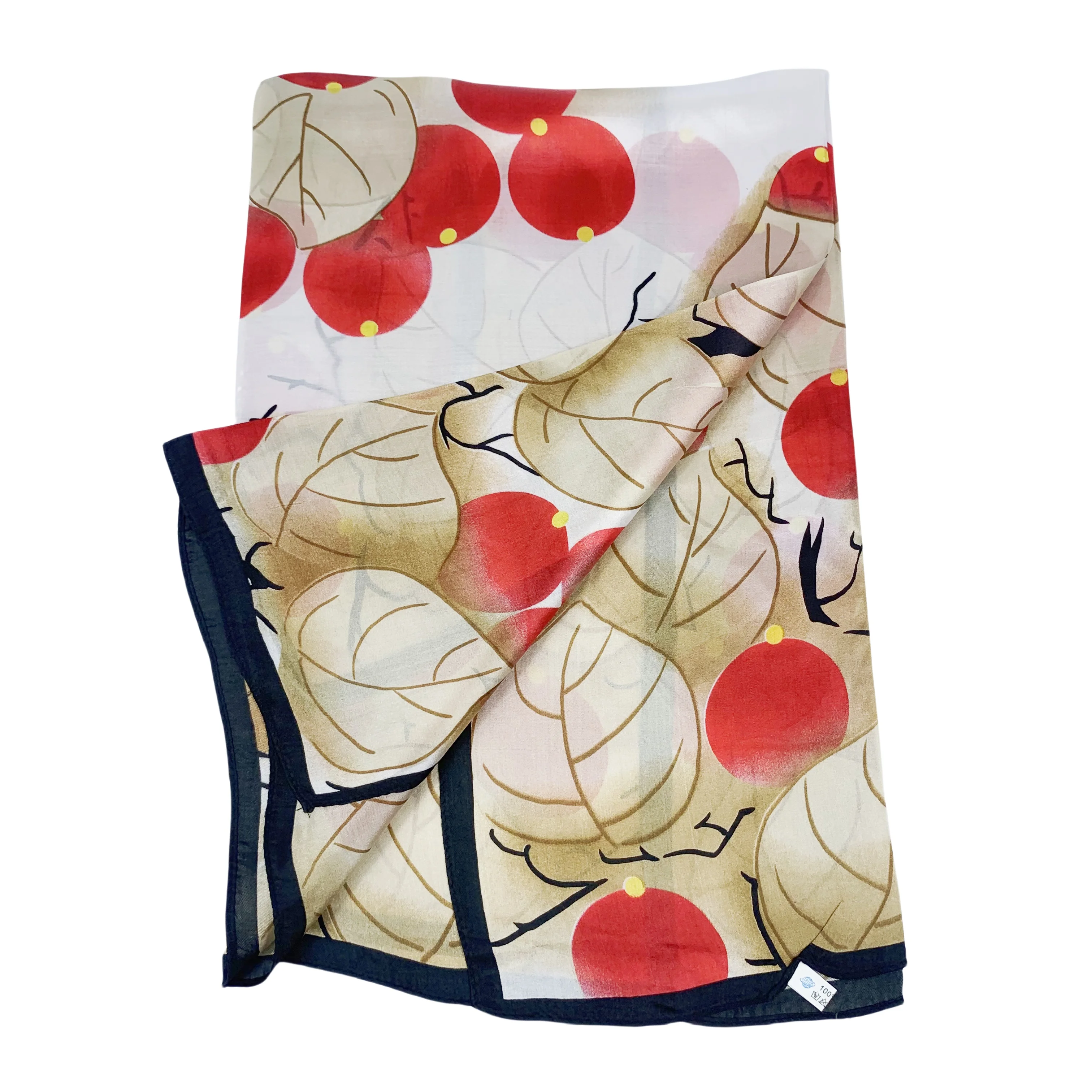 wholesale 100% pure silk scarves scarf mulberry silk design scarf Luxury Brand crab apple plum leaf crab flowering crab apple