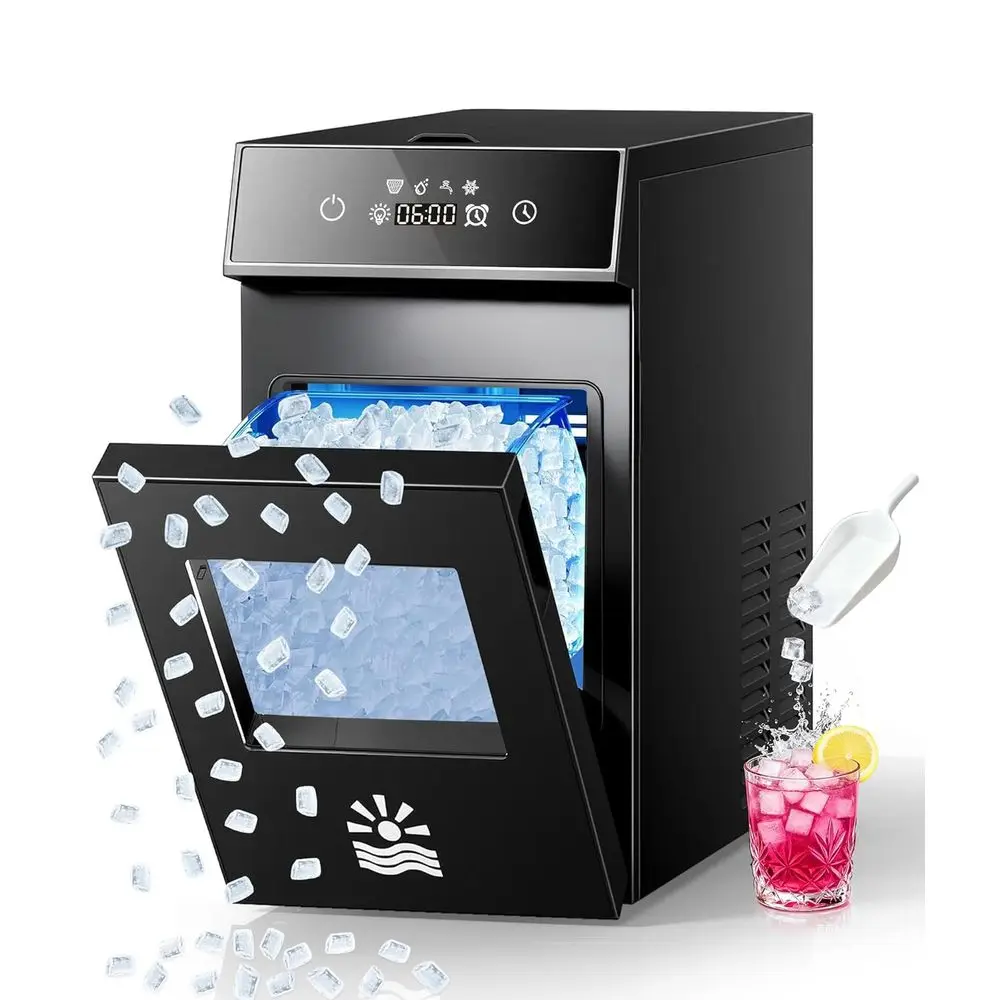 

Ice Maker Countertop, Smart Pebble Ice maker with LCD Panel, 4min Making, 26lbs/24H Crushed Chewable Ice, Pellet ice maker with