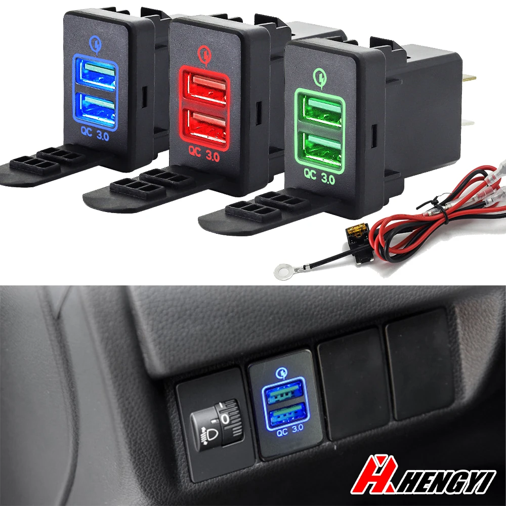 

Dual USB Socket QC3.0 Quick Charge Adapter Car Charger Phone Charging For Honda Accord CR-V Civic Pilot Insight For Acura MDX