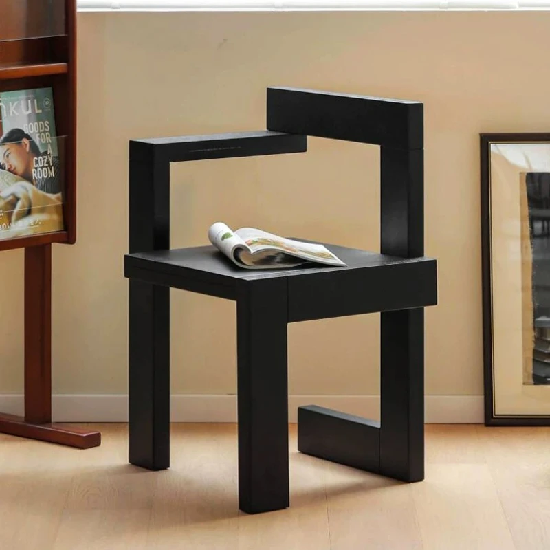 Solid Wood Computer Chair,home Leisure Chair,book Table and Chair,coffee Backrest Chairs, Irregular Building Block Dining Chairs