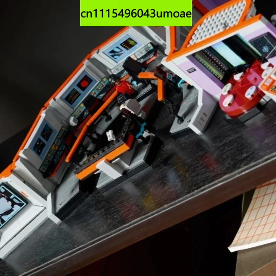 2026 Christmas Gifts for Adults Halloween Toy Space Vessel Bridge Building Blocks 1701pcs Command Station Transfer Scene Model