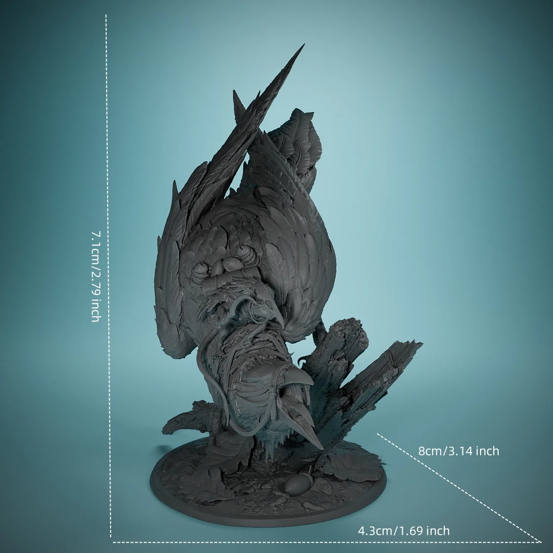 Raven - Resin 3D Miniatures - For Tabletop Tactical Gaming Role Playing - Game Room Dressing - Hand Painted Models