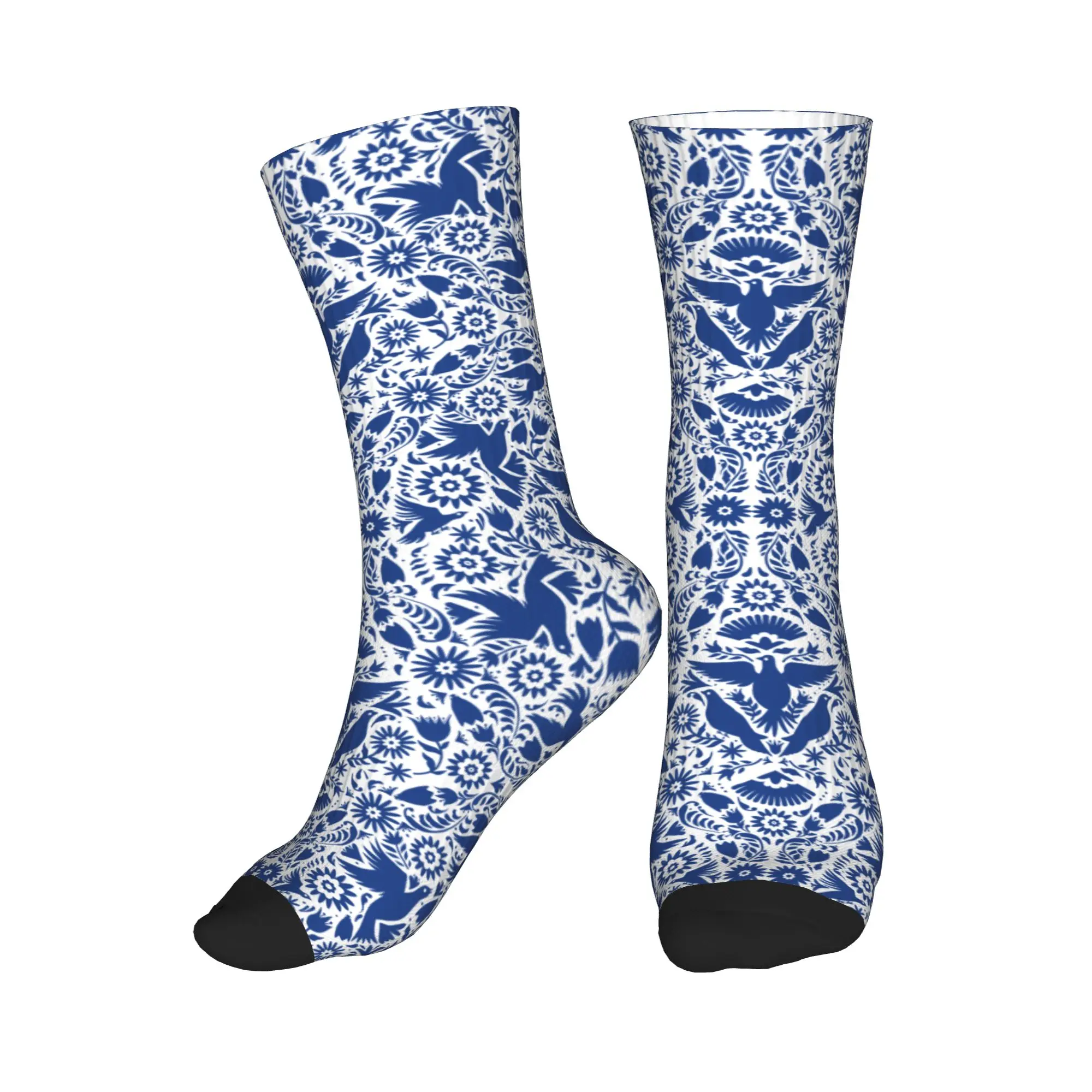 

Модные носки с узором в виде мексиканских цветов и птиц Отоми для женщин и мужчин, теплые спортивные футбольные носки с 3D принтом