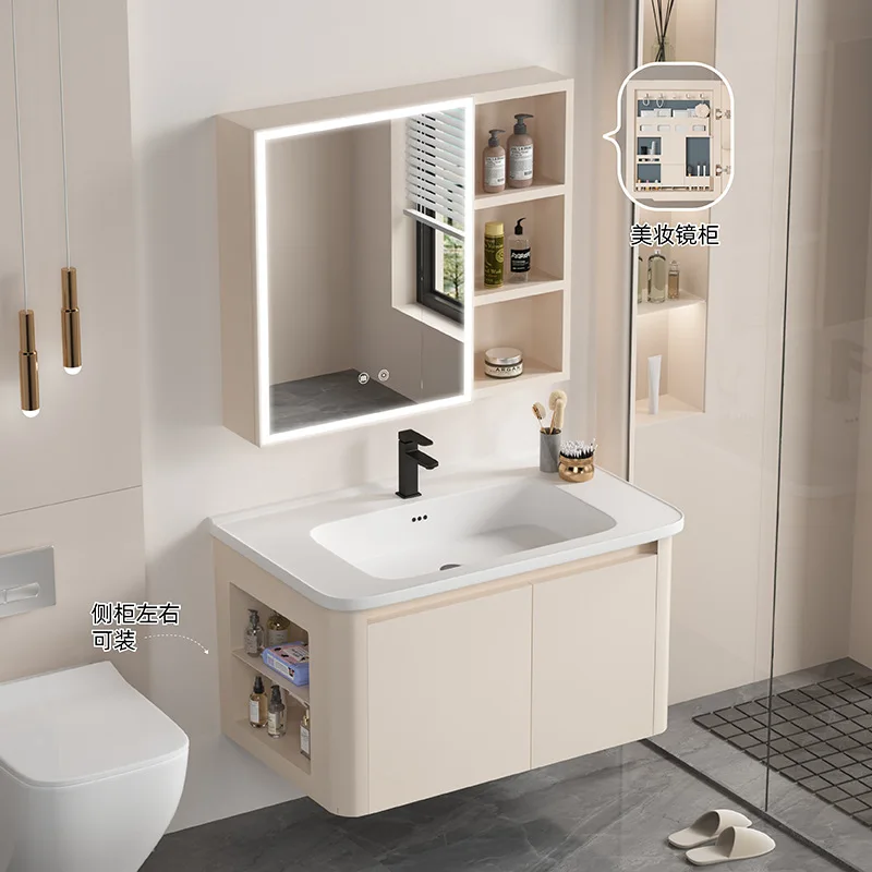 Gabinetes De baño con lavabo inteligente, diseño minimalista, gabinetes De baño modernos, muebles nórdicos para el hogar, Gabinete De Baño Lsysg