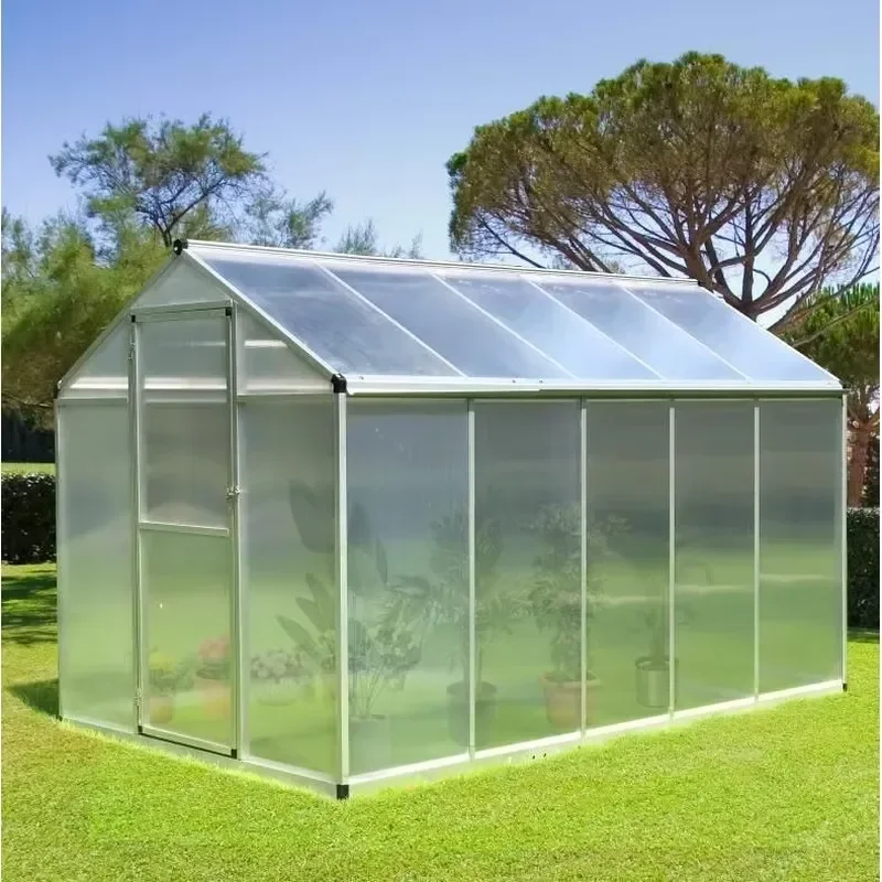 Winter Walk-In Polycarbonate Greenhouse 10 L X 6 W for Garden Use Green Color