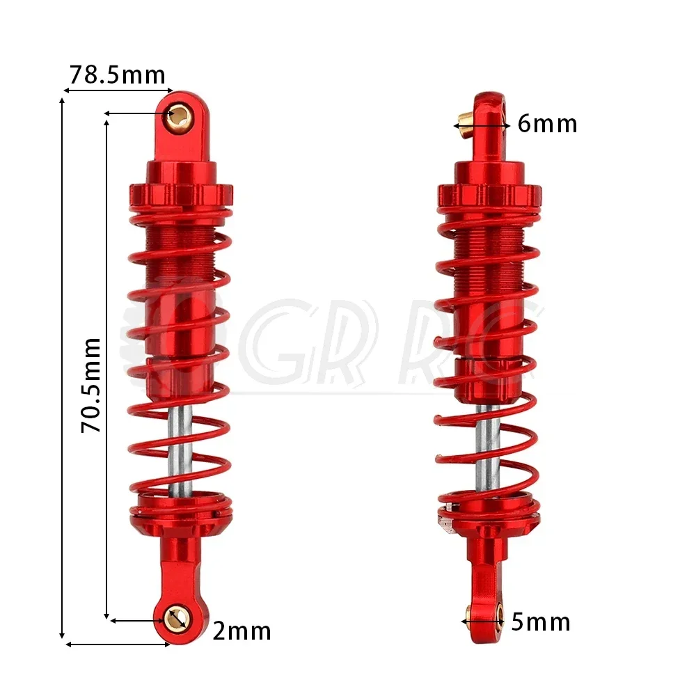 Amortiguador delantero y trasero de Metal, 4 Uds., para 1/14 MJX Hyper Go 14209 14210 14510B RC, piezas de mejora de aleación de coche