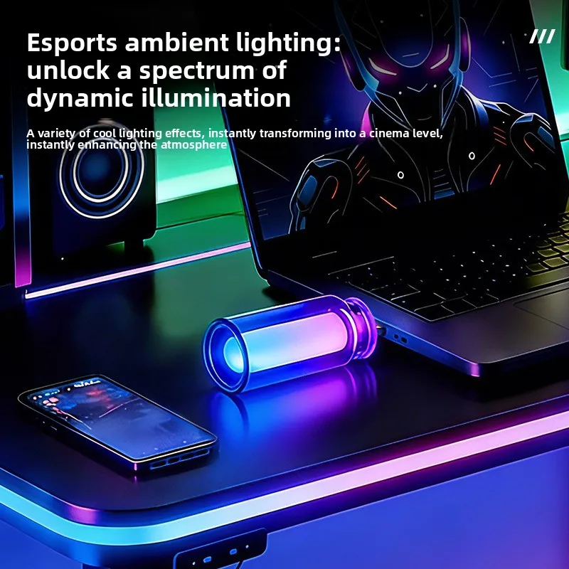 Cross-border new car USB night light car atmosphere glass bottle led Symphony streamer universal decorative light