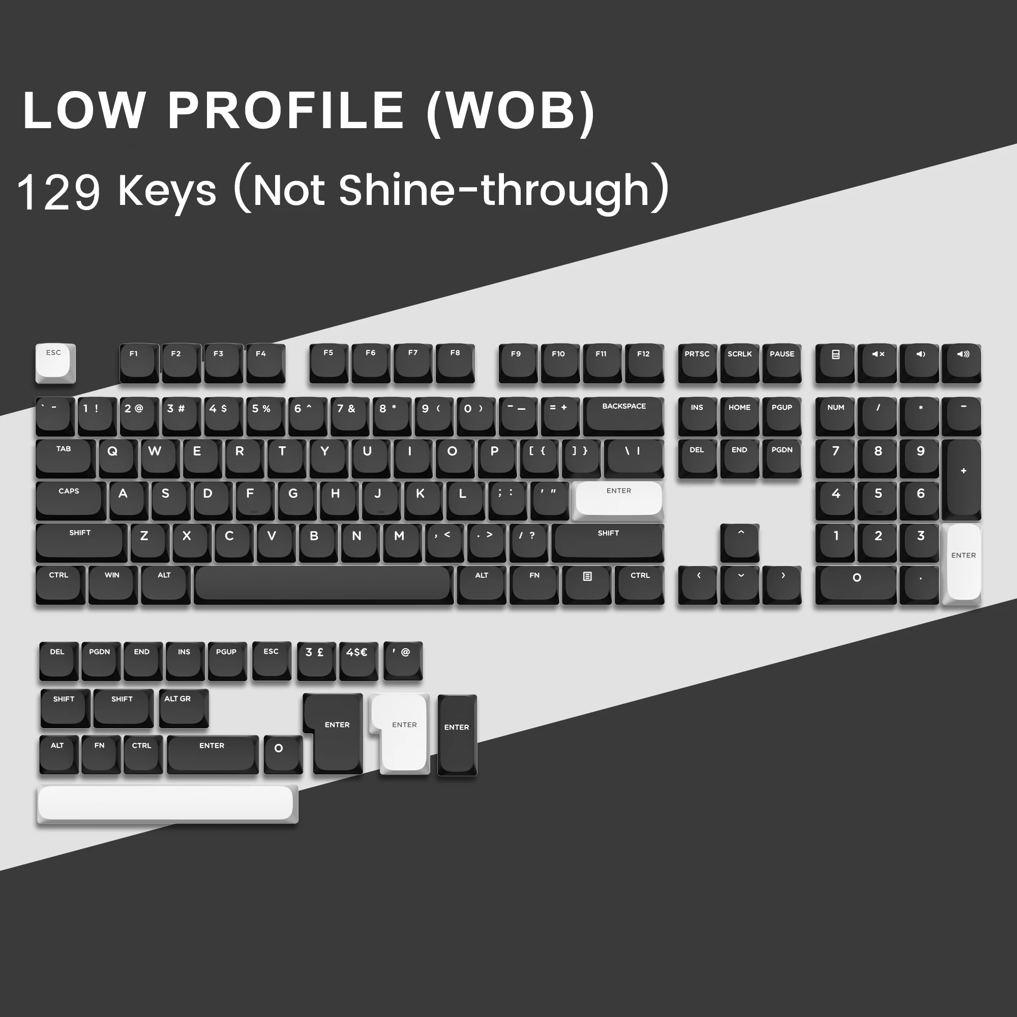 Imagem -04 - Custom Pbt Low Profile Double Shot Keycaps Switches Gateron Cereja mx Teclado Gaming Faça Você Mesmo 60 65 75 100 129 Chaves