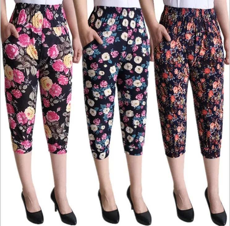 ผู้หญิงหลวมผ้าฝ้ายลินินโคมไฟกางเกง Casual orts เอวสูงเจ็ดฟุตยาวกางเกงสบาย Breathable ฤดูร้อน T...