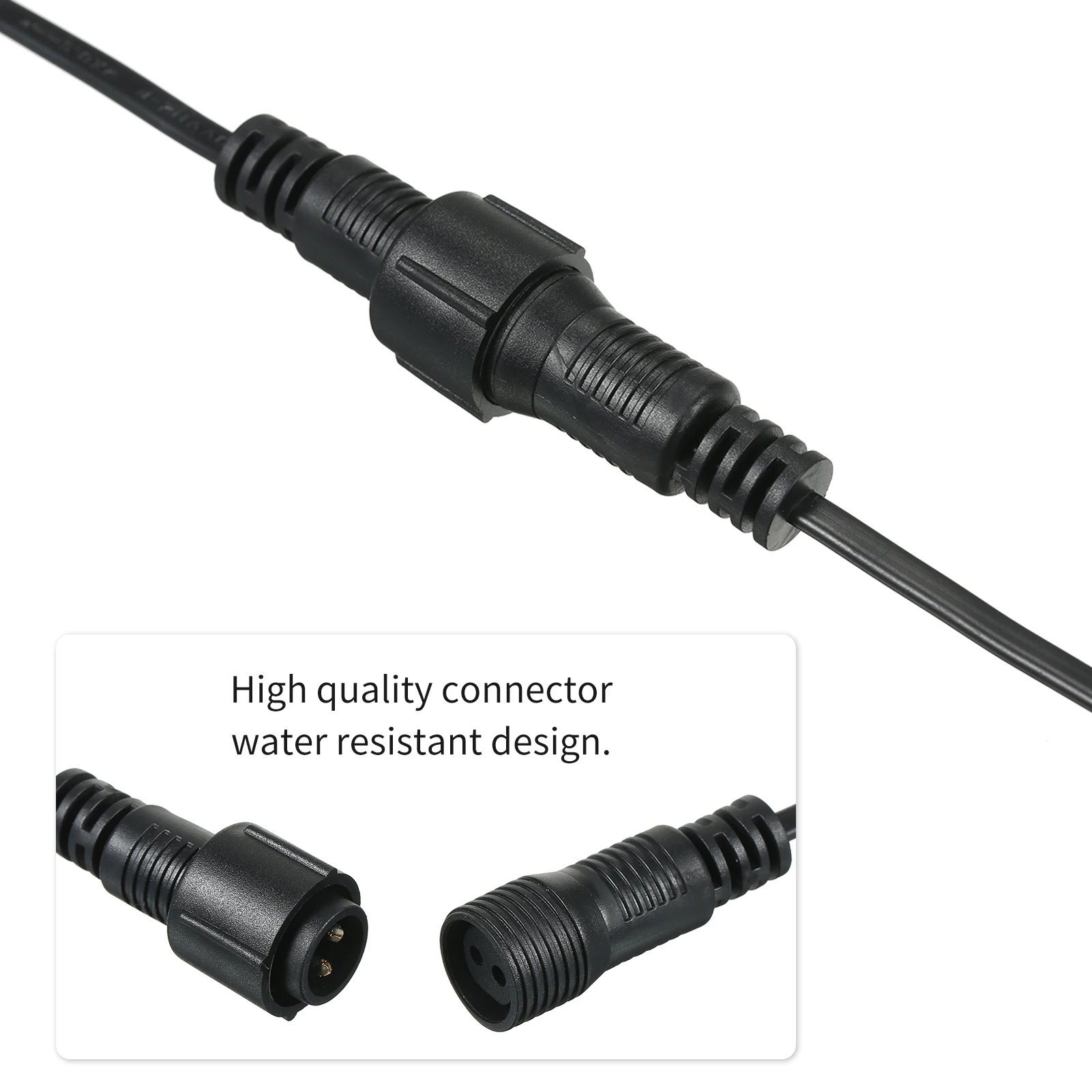 2PIN 2meter IP67 Waterproof Extension Cable Connect Wire Power Cord for LED outdoor string lights