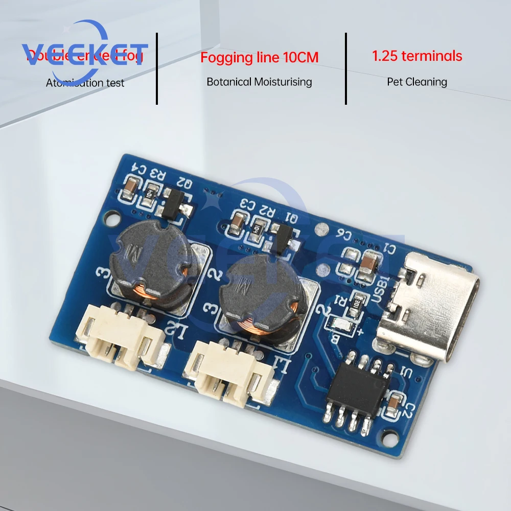 DC 5V 미니 가습기 모듈 듀얼 스프레이 3 스프레이 초음파 분무기 가습기 모듈 안개 제조기 및 드라이버 회로 기판