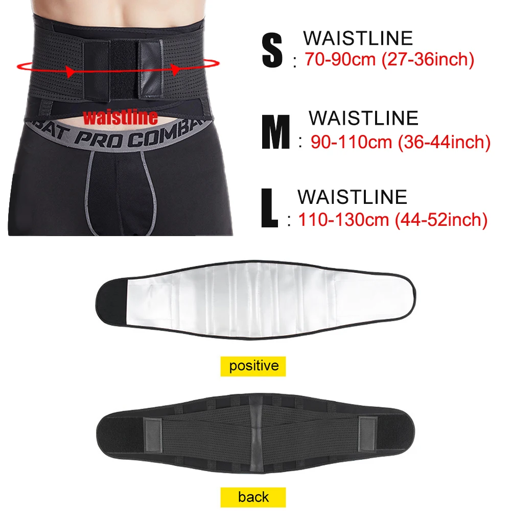 Lumbar Support Belt - Back Brace Support Belt Waist Trainer Sweat Waist Trimmer for Women Waist Trainer Sweat Band Sweat Wrap