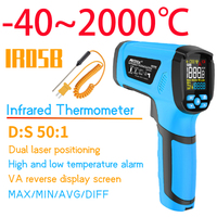 Dual laser Infrared Thermometer -40 to 2000 degree Max Min Avg Diff value Laser Temperature Meter Gun Pyrometer Thermometer