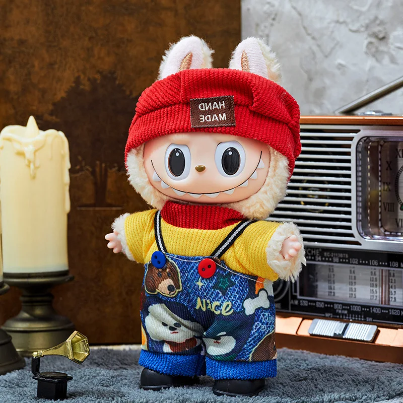 Suitable for labubu17cm baby clothes, sitting party baby clothes, first, second, and third generation lab cloth clothes and acce