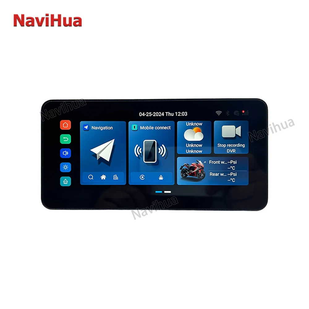 6.3 ''ips android 12,0 2g 32g motor motorrad gps touchscreen display dvr recorder ipx7 bt carplay android auto monitor tpms