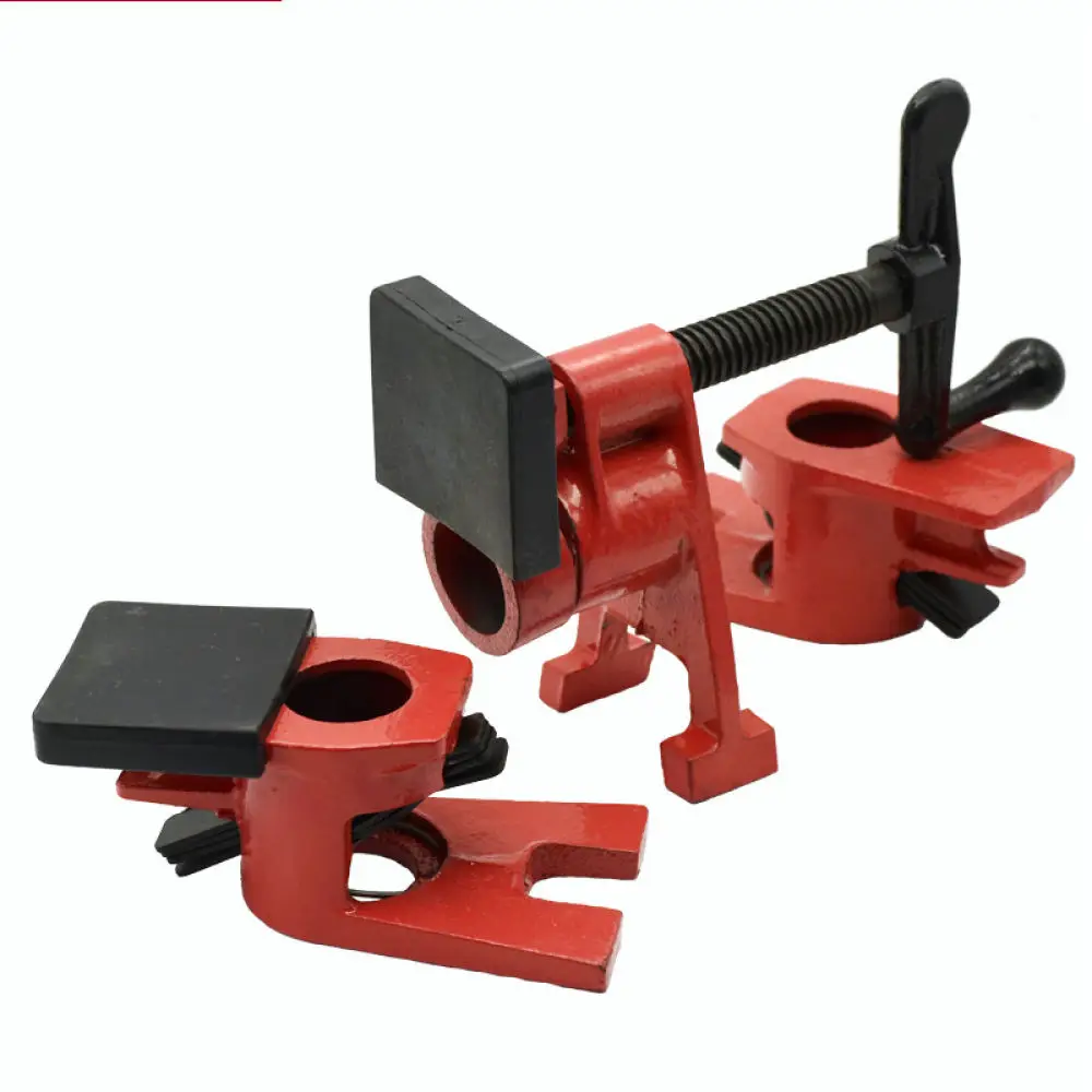 Woodworking Pipe Clamp Fixture Heavy Duty Malleable Iron Tool Board Joinery Fastening Carpentry Jig Furniture Glue Device