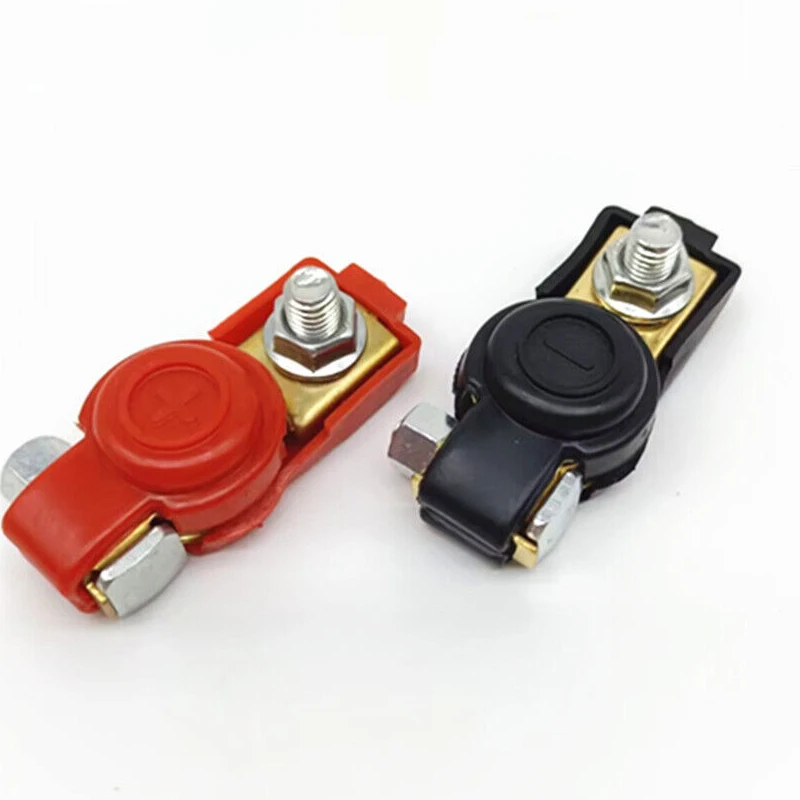 

1 Pair Car Battery Terminal Connector Top Post Positive Negative Quick Release Universal 12V