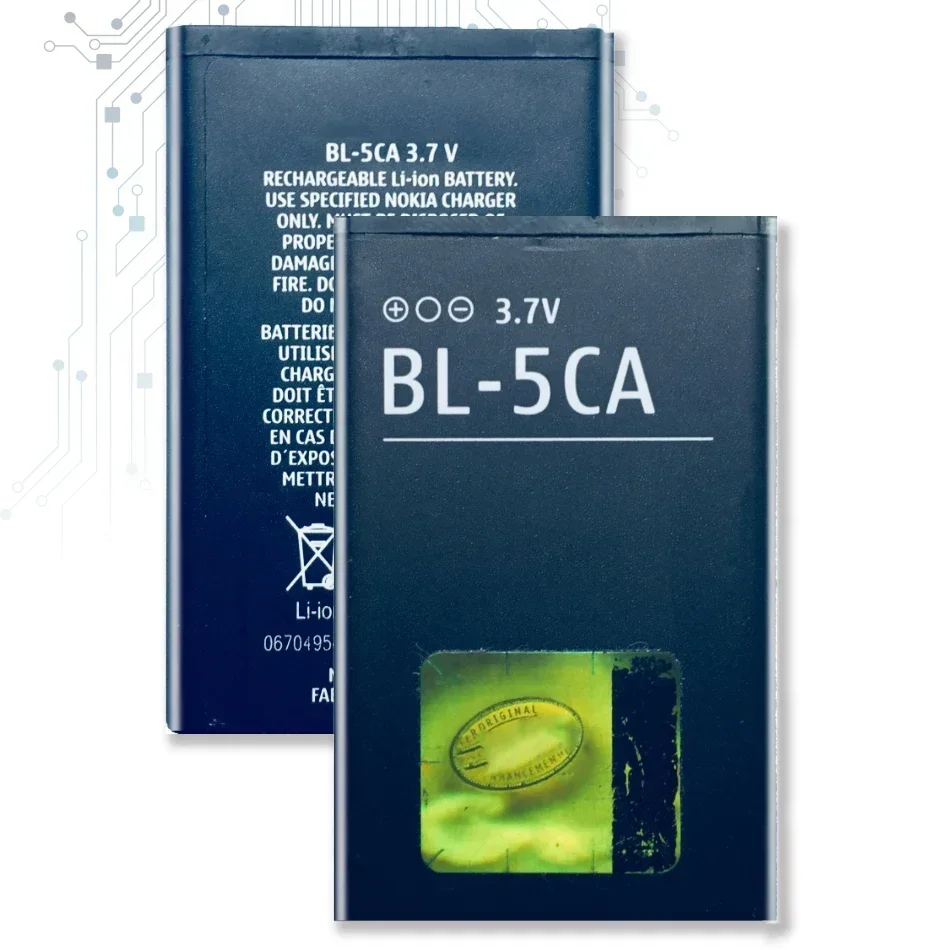 BL-5CA BL5CA Mobile Phone Batteries For Nokia 1200 2310 5130XM 7600 N70 E60 5030 1110 1111 1112 C2-00 C2-01 X2-01 Battery