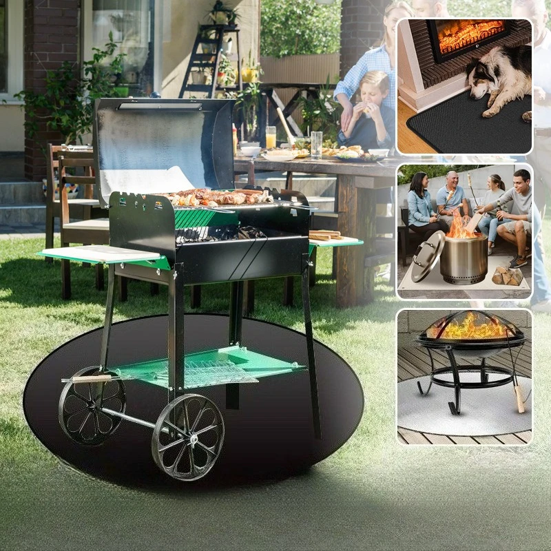 

Сверхмощный устойчивый коврик для гриля Calor Fibra de Vidrio, огнестойкий коврик для газового барбекю, палубы, патио, защита для газона, огнестойкий коврик