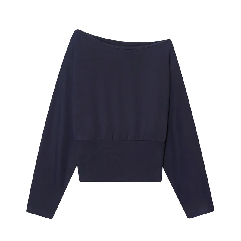 New Simple Asymmetrical Cotton Sweater Top