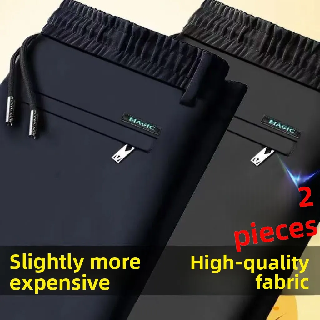 

Мужские повседневные спортивные брюки из тонкого ледяного шелка, летние дышащие длинные брюки с кондиционером для рабочих мужчин