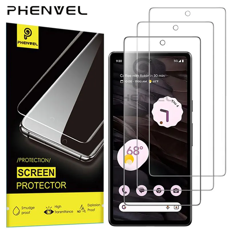 מגן מסך זכוכית מחוסמת מלאה ל-Google Pixel 8 Pro 7A 6A 7 6 8A 9A 9 Pro XL זכוכית הגנה נגד שבירה