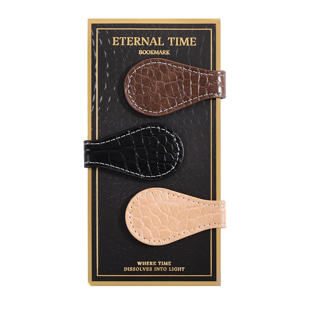 3 Pcs Magnetic Page Marker Set Vintage PU Book Page Saver Secure Grip Planner Clip For Students Writers, Thoughtful Reading Gift