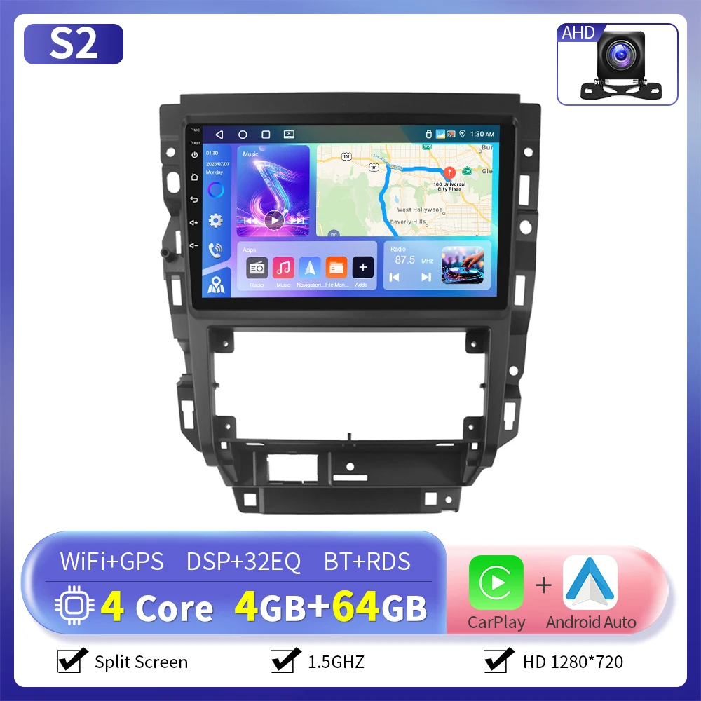 Camecho Autoradio Voor Volkswagen Golf 2004-2008/VW Bora 2004-2006 CarPlay Android Auto Multimedia Speler WIFI 4G GPS Stereo