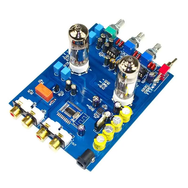 KYYSLB Originale NE5532 DC12V2A 4.2 Bluetooth HIFI Preamplificatore 6J5 Home Audio Amplificatore a Valvole Febbre Bile Bordo Tono Preamplificatore 470UF /25V