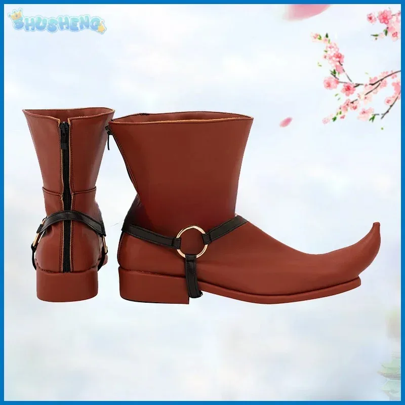 qq273XT8Hyrule Warriors Legends Skull Kid Scarpe marroni Cosplay Stivali lunghi in pelle realizzati su misura per la festa di Natale Halloween Donna