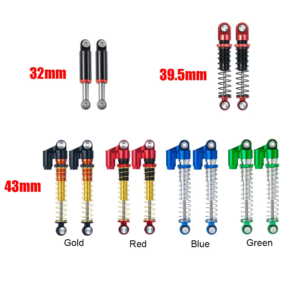 YEAHRUN 31/32/39.5/43/48mm Metal Threaded Tele Shock Absorber Damper for Axial SCX24 90081 1/24 RC Crawler Car Universal Parts