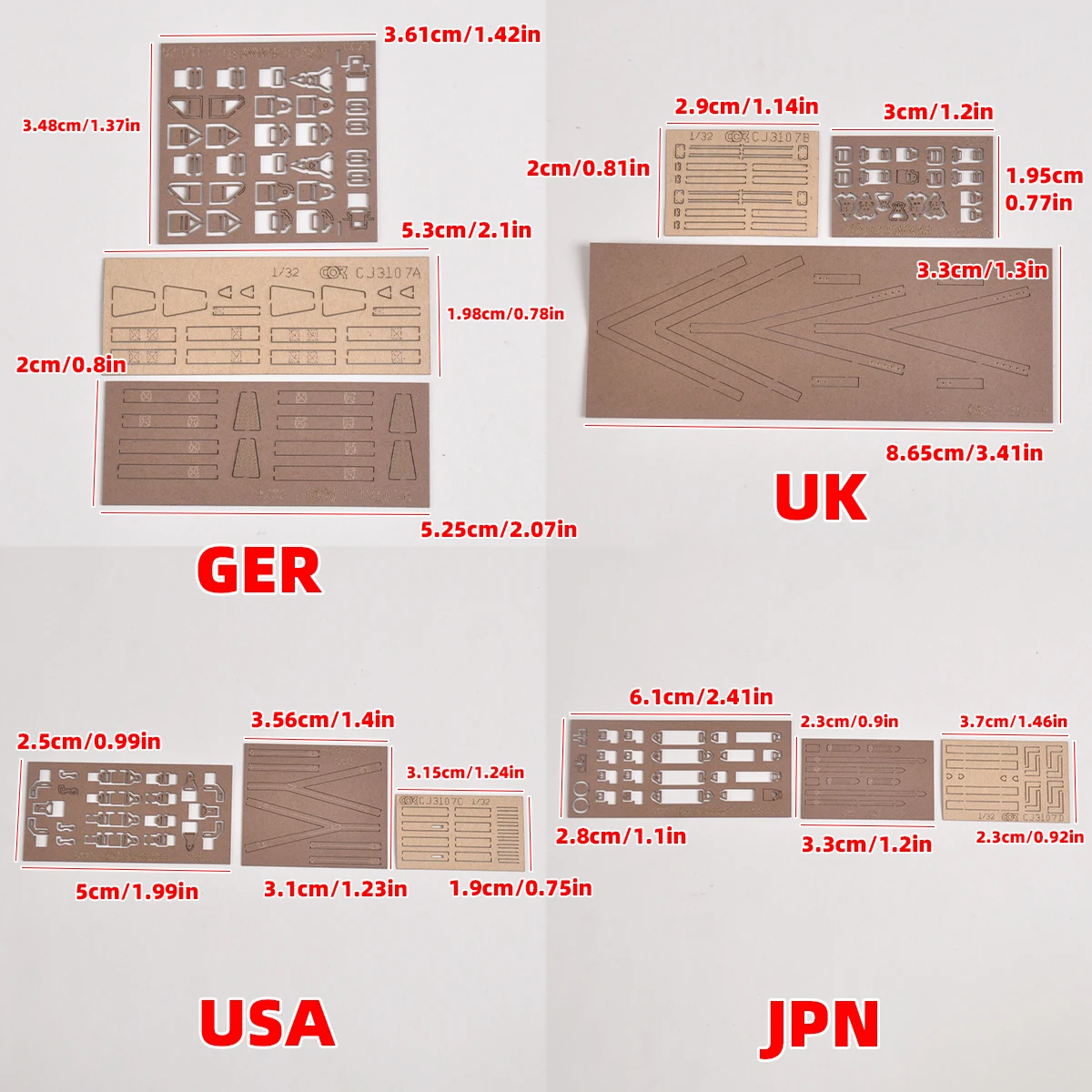 1/32 Scale Model Kit Conversion Parts Diorama Building GER USA JPN UK Aircraft Pilot Standard Seat Belt Accessory