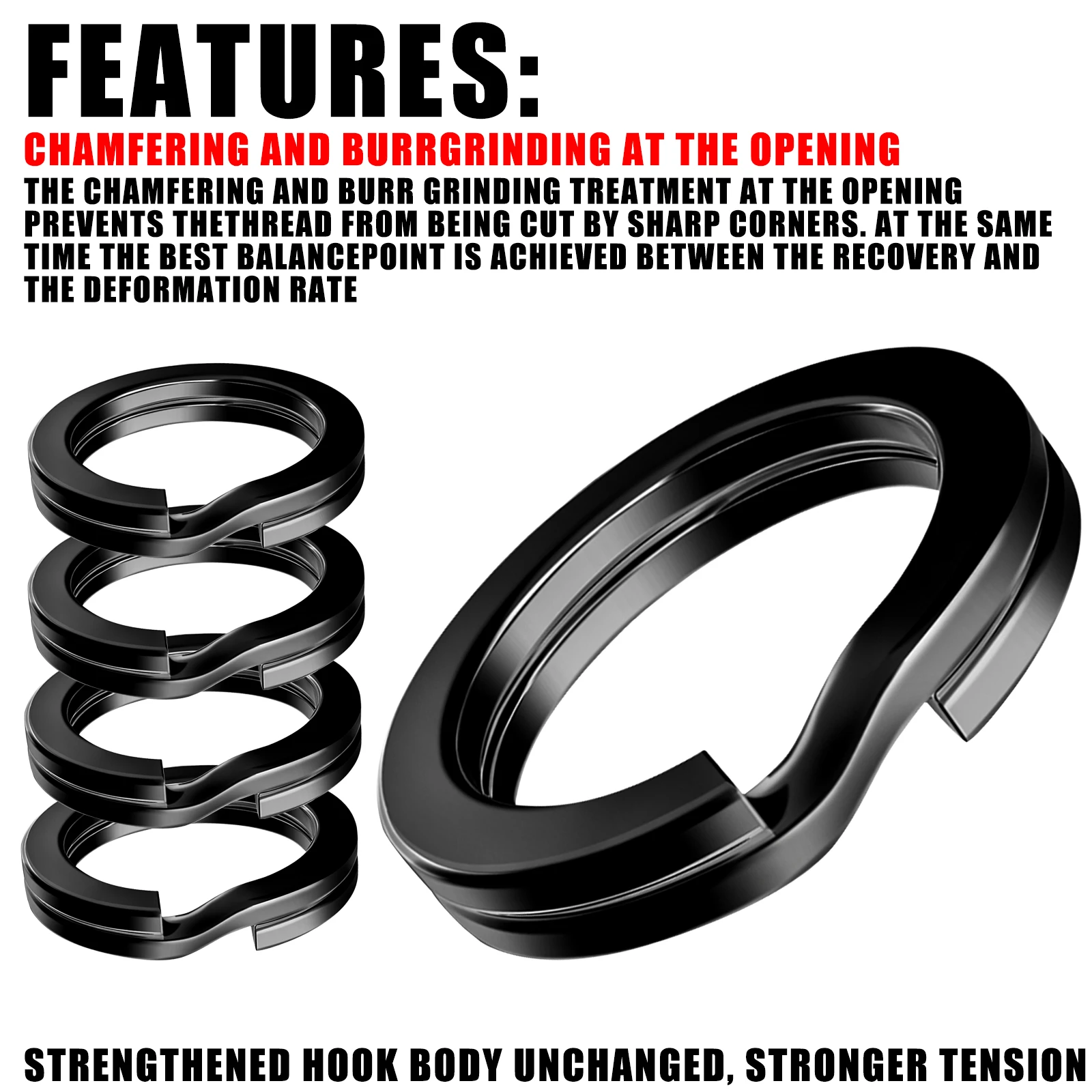 حلقات صيد منقسمة من الفولاذ المقاوم للصدأ ، قوة عالية ، قوة مزدوجة ، حلقة دائرية ، إكسسوارات Pesca ، من من من الفولاذ المقاوم للصدأ ، من من من نوع 12 إلى 12 ،