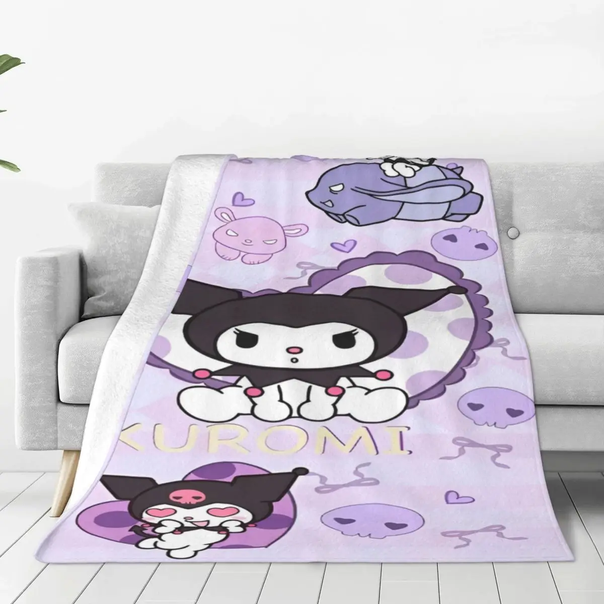 Sanrio Kuromi Accessories Blanket Anime Throw Blanket Amazing Gifts