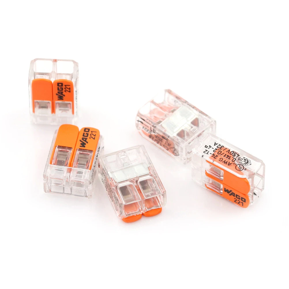 Wago 221-412 LEVER-NUTS 2 Condutor Conector Compacto 10 PK Fio De Cobre Junção Conector Terminal De Fio Reutilizável