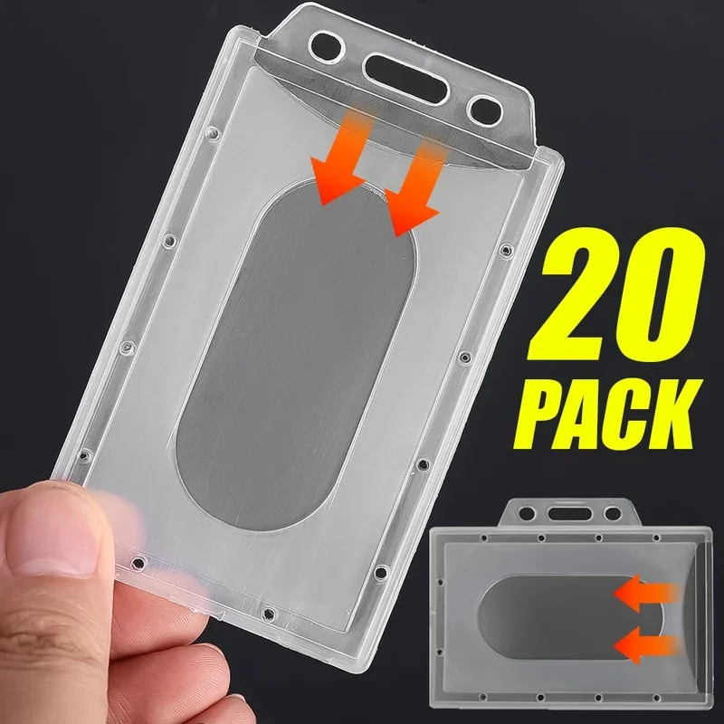 20/10/5/1PCS Transparent Frosted ID Tag Name Badge Holder Premium Clear Plastic Card Sleeve for Nurse Staff Card Protector