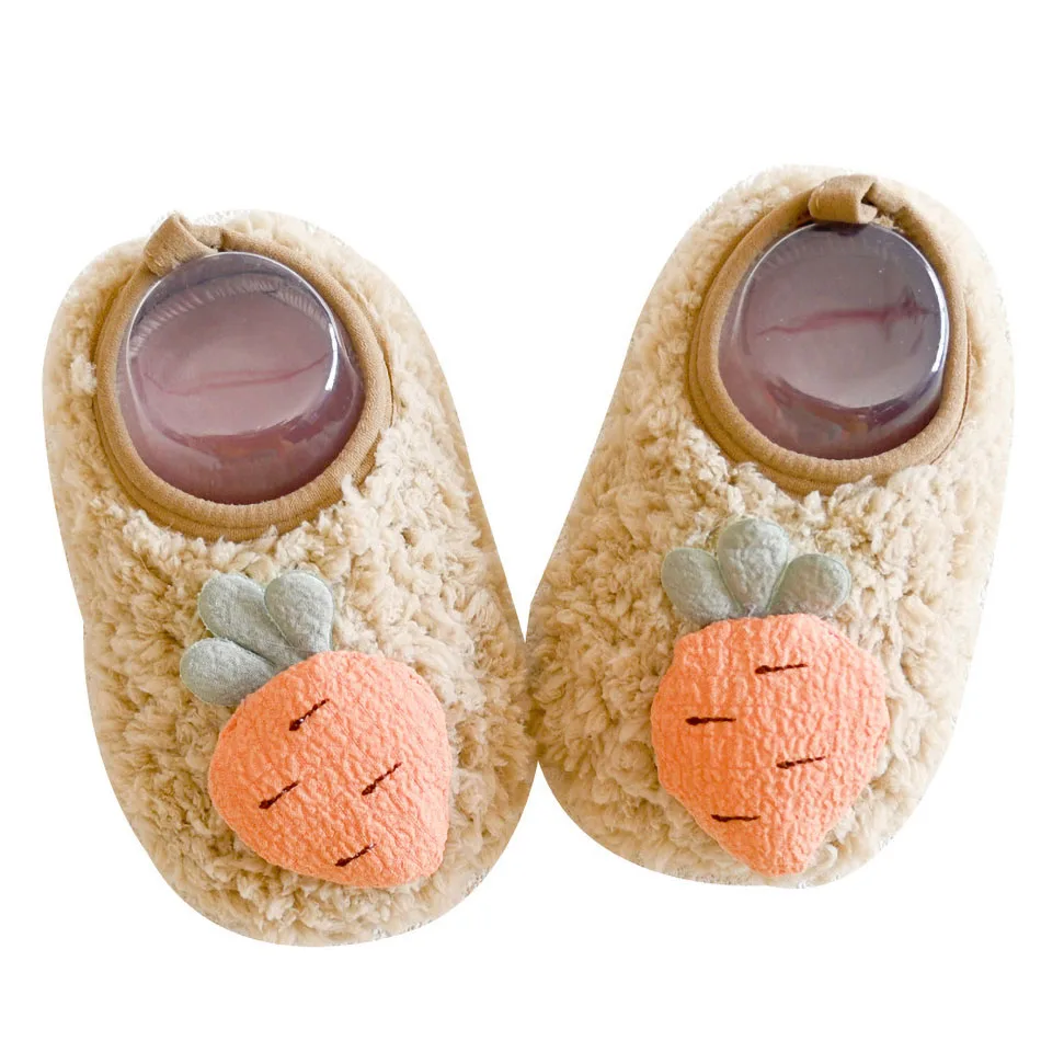 Newborn Baby First Walkers Girl Boy Cute Cartoon Animals Shoes Toddler Flat Bottom Shoes Children Fleece Keep Warm Baby Shoes