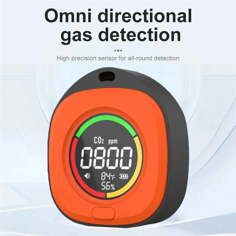 SQPP-K5C Mini Detector de dióxido de carbono probador de CO Monitor portátil de calidad del aire pantalla LED USB Typc-C carga interior