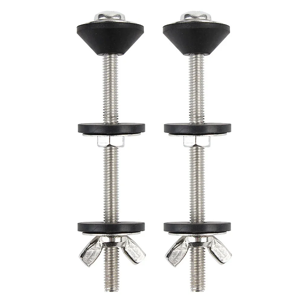Long Screw Toilet Seat Bolts Kit Home Improvement Silver Leak Proof Toilet Seal Lid Secure Fit Standard Washers