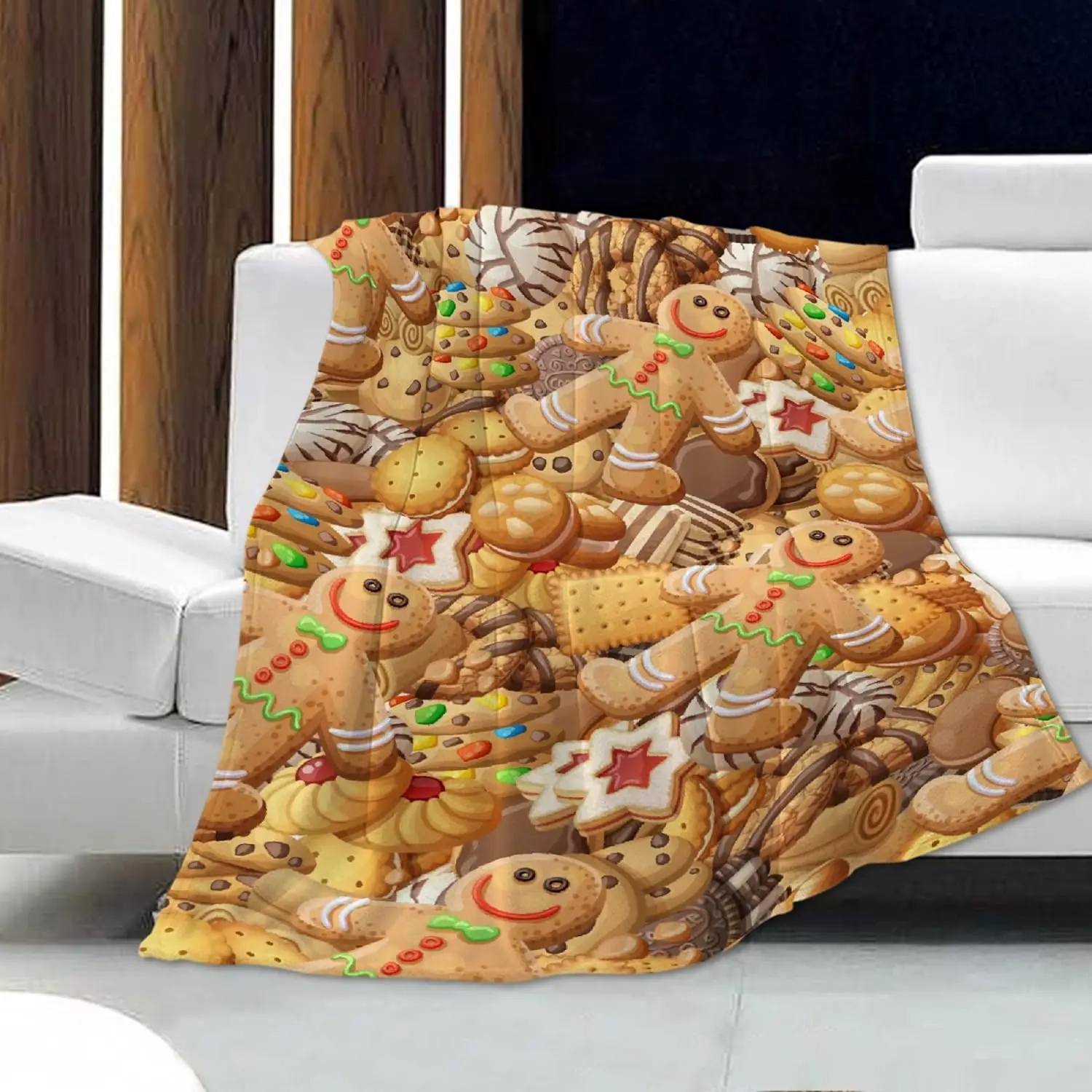 

Gingerbread Man Blanket for All Season Premium Lightweight Throw for Bed Soft Warm Sofa Flannel Blanket 60x80inch Adults Home