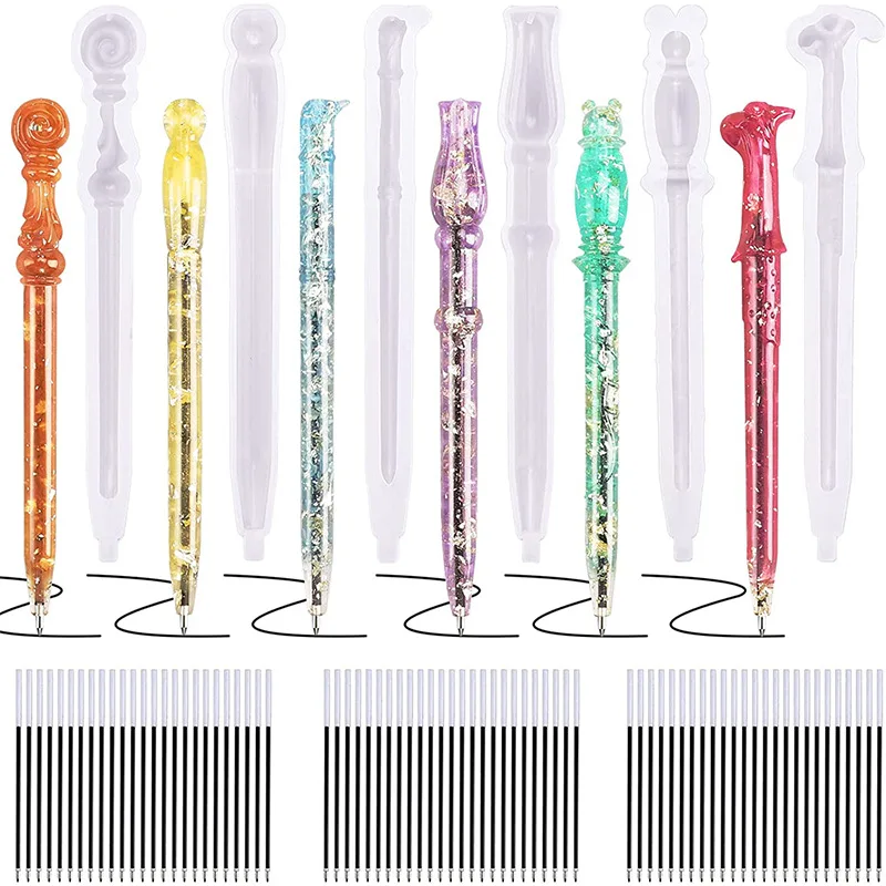 New Epoxy Resin Mold Magic Pen Cylindrical Transparent Silicone Mould DIY Ballpoint Pen Mold Epoxy Resin Molds For Jewelry